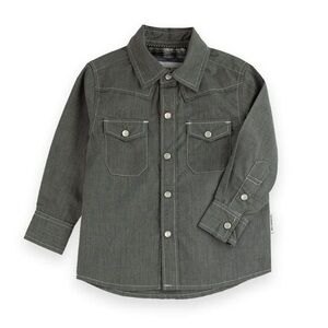 NWOT Kids Sovereign Code SCAR SHIRT BLACK Button Down Long Sleeve Shirt Size 2T